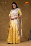 Girls Yellow Night QueenHalf Saree | Langa Davani