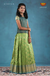 Green Moroccan Link Pattu Pavadai For Girls !!!