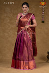 Pongal Colletion -Onion Pink Copper Silk Half Saree !!!