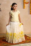 Onam Collection - Yellow Onam Golden floral Pattu pavadai - !!!