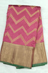 Grey And Peach Pattu Pavadai Material