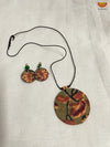 Cotton fabricPendant Necklace with Earrings for Women and Girl's 