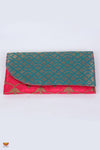 Girls Green with Pink Women’s Multipurpose Fabric Clutch 
