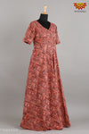 GirlsRed Kalamkari Slope Long gown!!! 