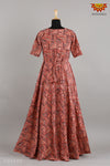 GirlsRed Kalamkari Slope Long gown!!! 