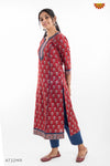 Maroon Ajrakh Printed Kurti