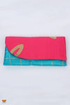 Girls Dark Pink and Blue Women’s Multipurpose Fabric Clutch 