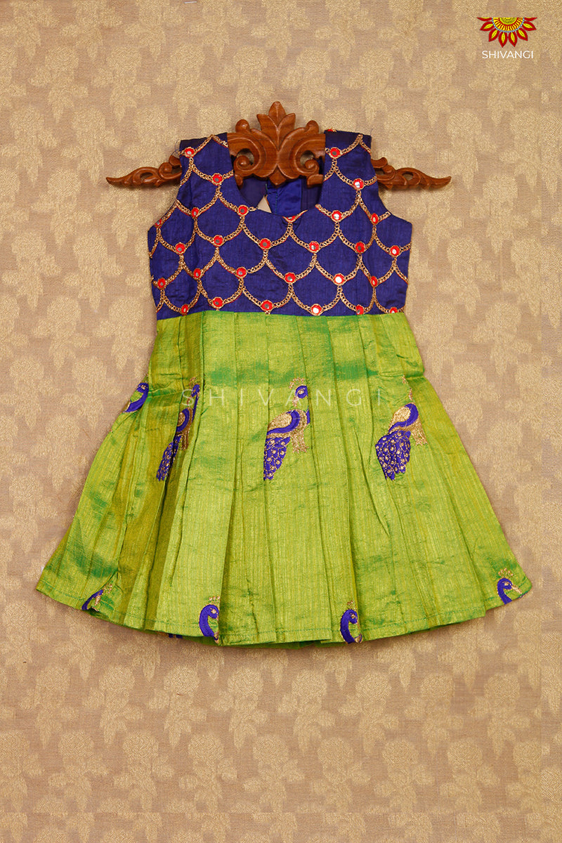 Baby Girls Pattu Frock For 1 Year Kid