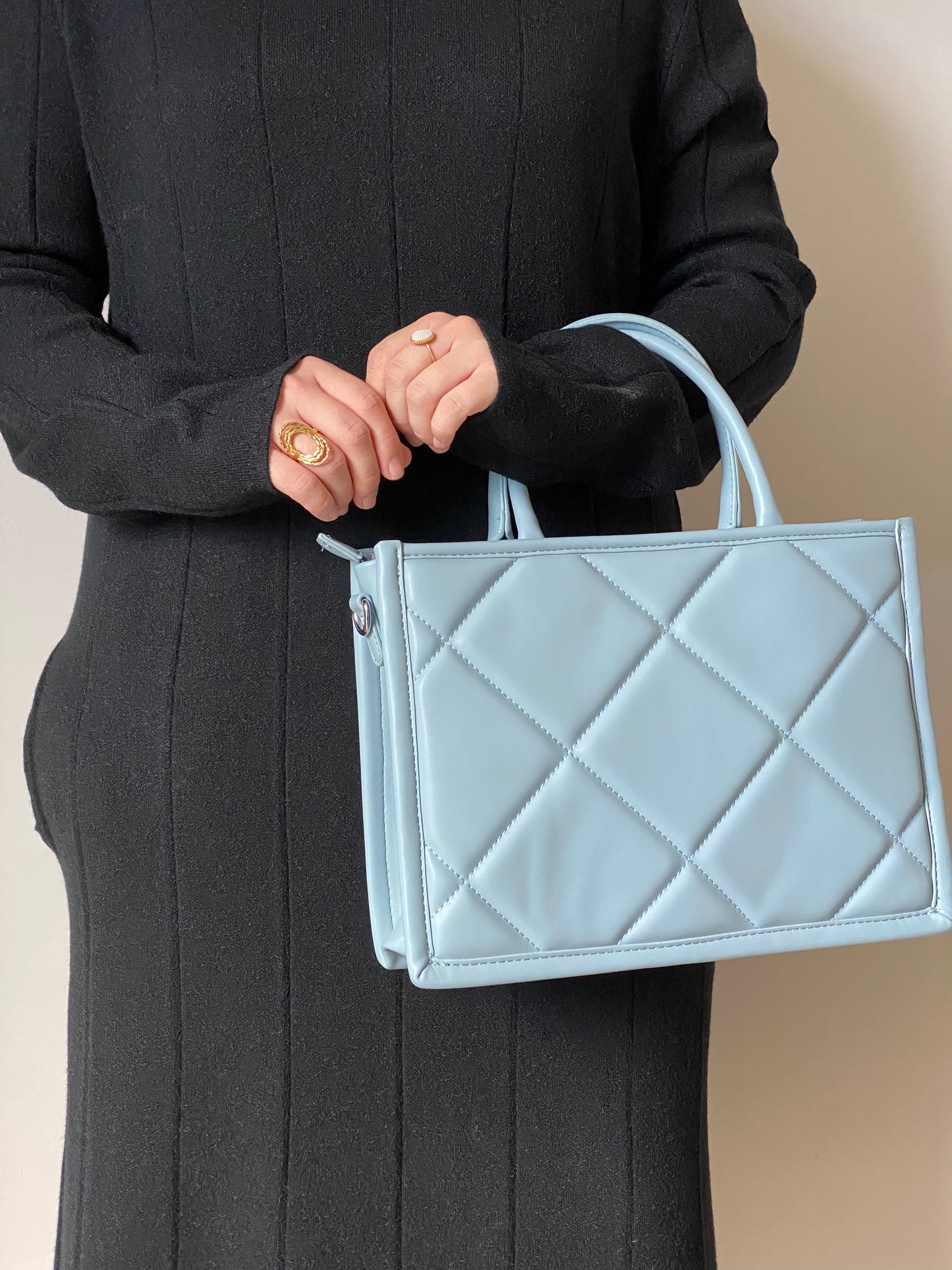 Sac cabas matelassé - Bleu