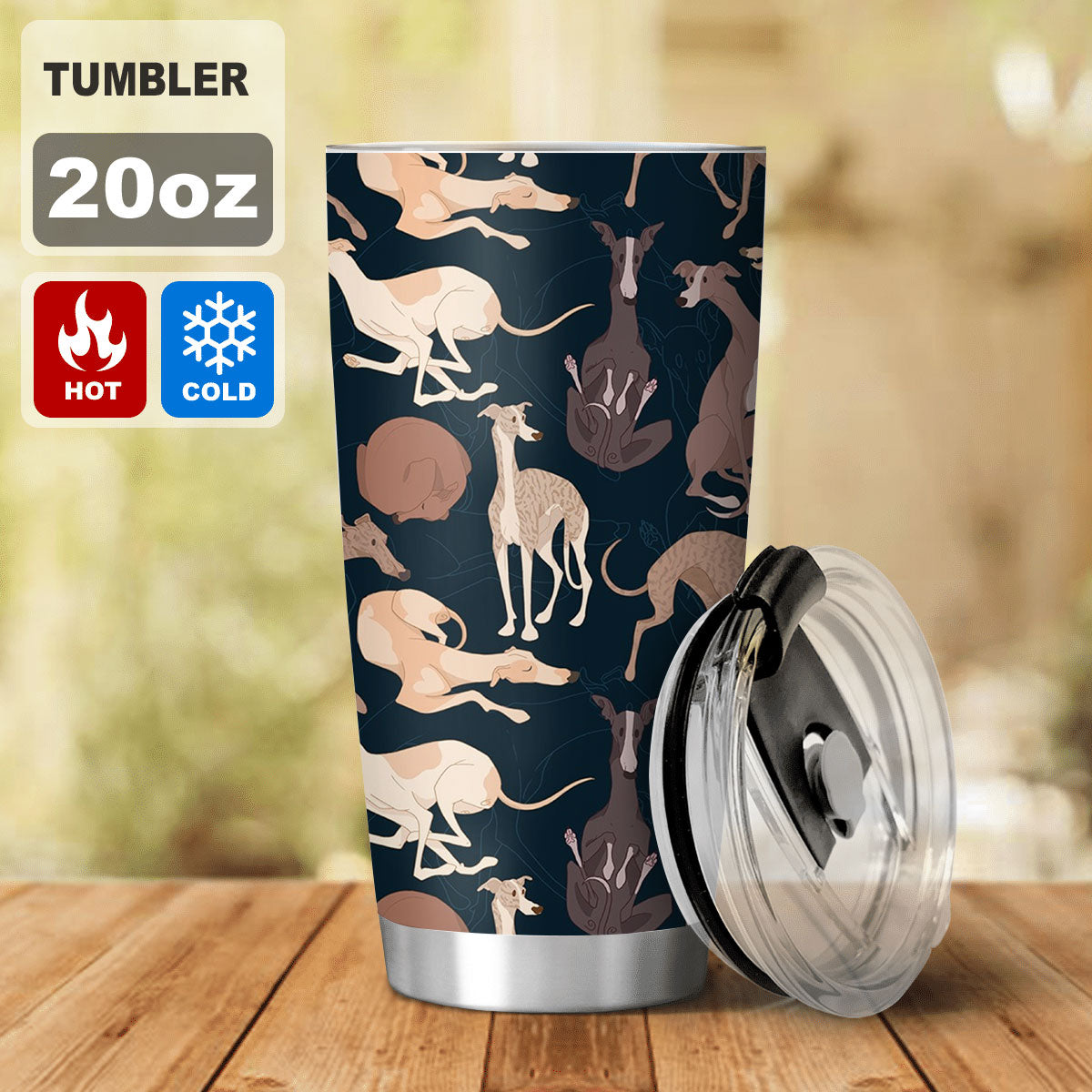 Whippet Good - Dark Travel Mug Tumble 20oz