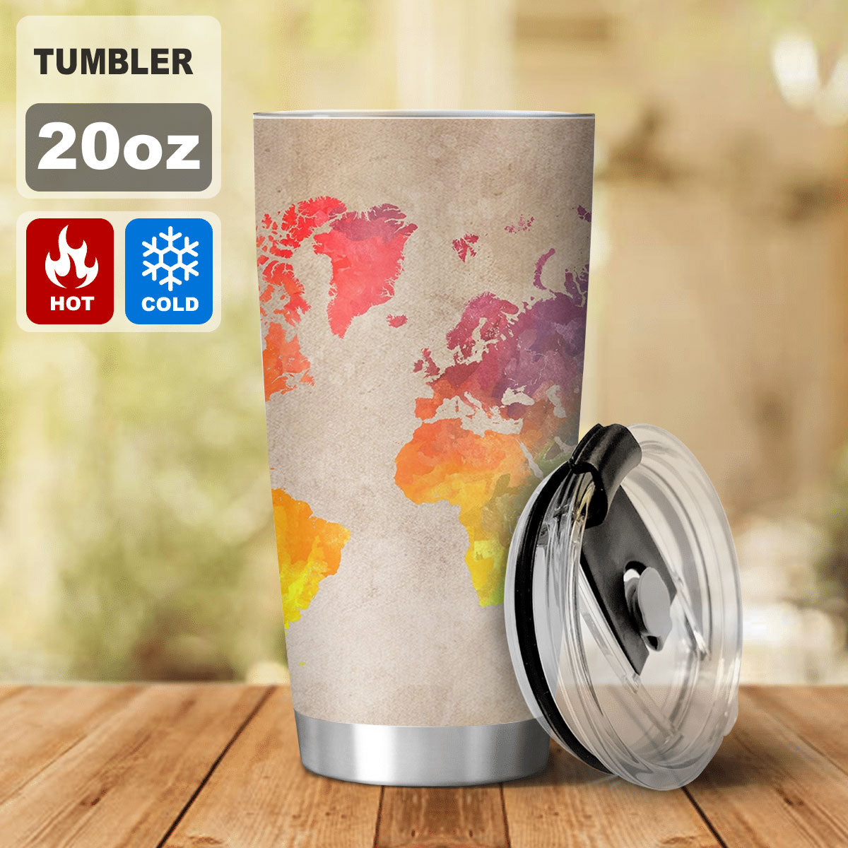 World Map Maps Travel Mug Tumble 20oz
