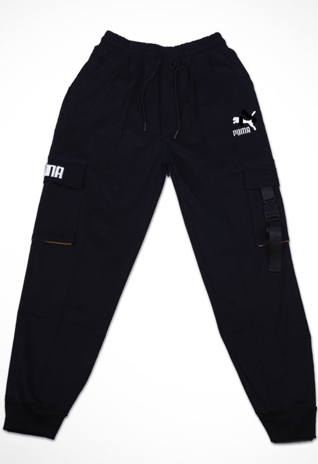 black puma trousers