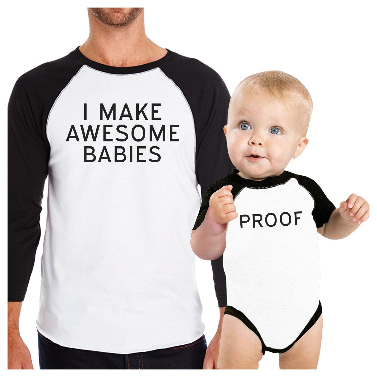 Awesome Babies Proof Dad and Baby Boy Matching Outfits Cute Bodysuit