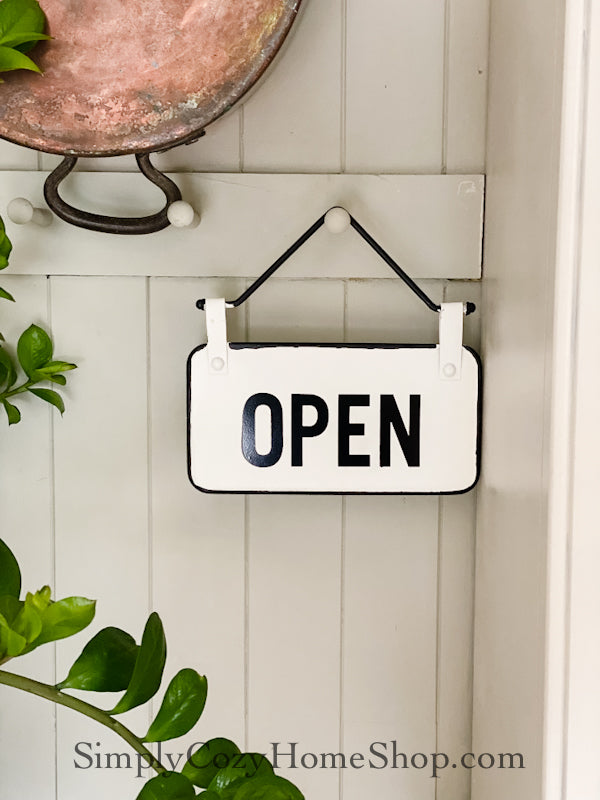 Wooden Open Closed Sign 12х6 Inch - Wooden Rustic Open and Closed Sign for  Business - Wood Hanging Business Open Sign with Rope - Double Sided Vintage