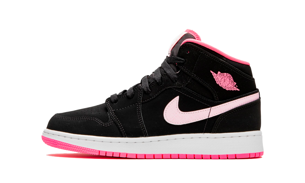 jordan mid 1 pink and black