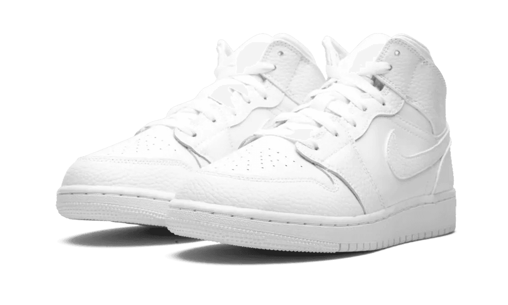 nike air jordan 1 mid gs triple white