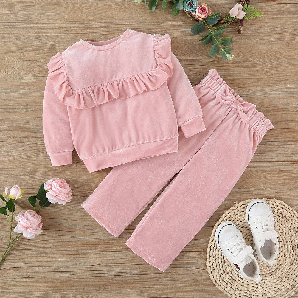 PatPat - 2 piece Toddler Girl Sweatshirt and Paperbag Pants Set