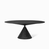 Clay Table Round - Dark Grey Lava Stone