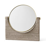 Pepe Marble Mirror - Brass Frame and Honey Brown Marble Base - Menu - Do Shop