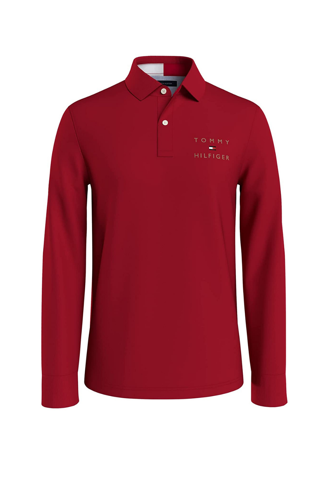 Tommy Hilfiger Men Long Sleeve Custom Fit Flag Polo Shirt York Outlet