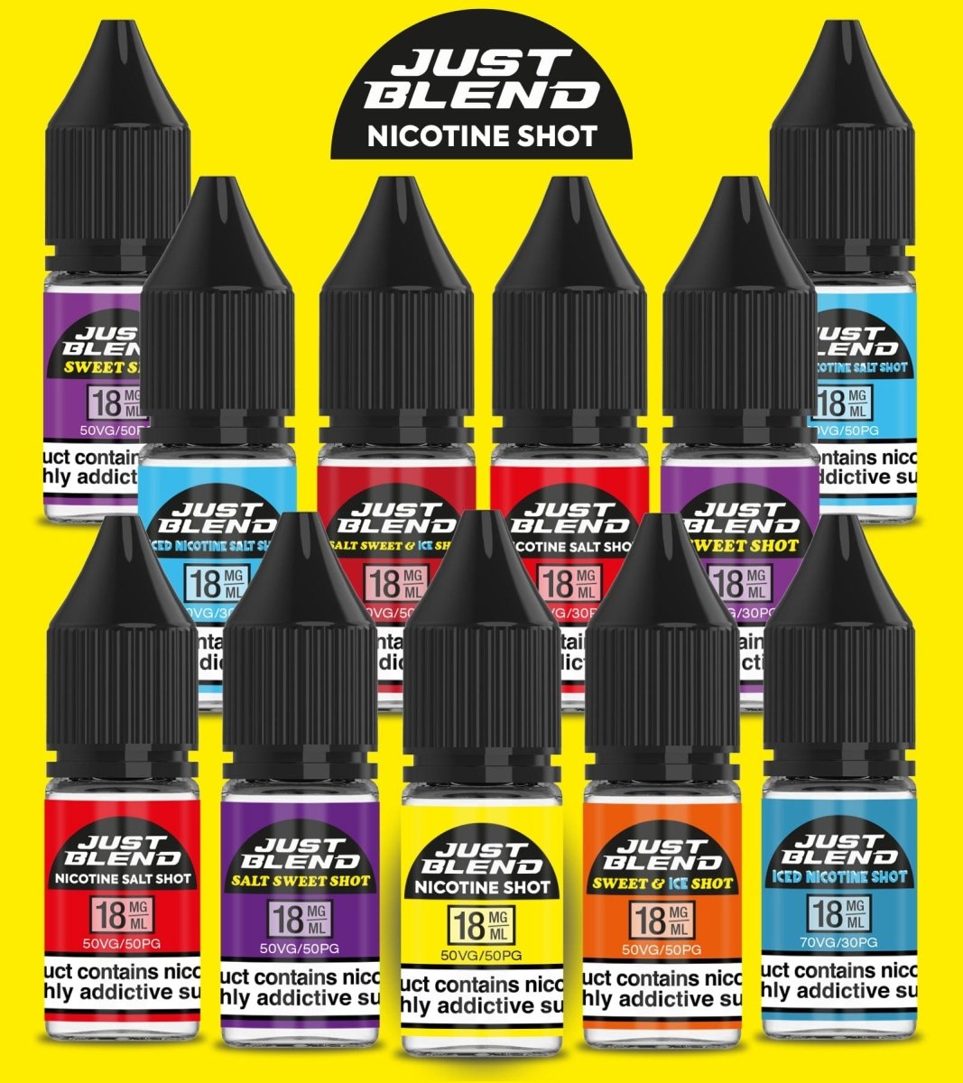 Just Blend - Just Blend Iced Nicotine Salt Shots - 18mg/70vg - Pack of 100 - theno1plugshop
