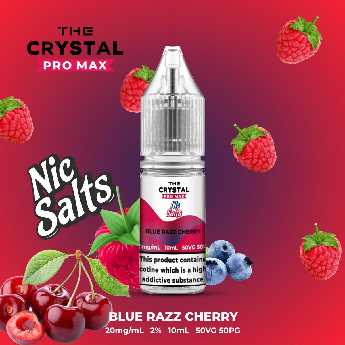 The Crystal Pro Max - The Crystal Pro Max Vape Nic Salts 10ml - Box of 10 - theno1plugshop