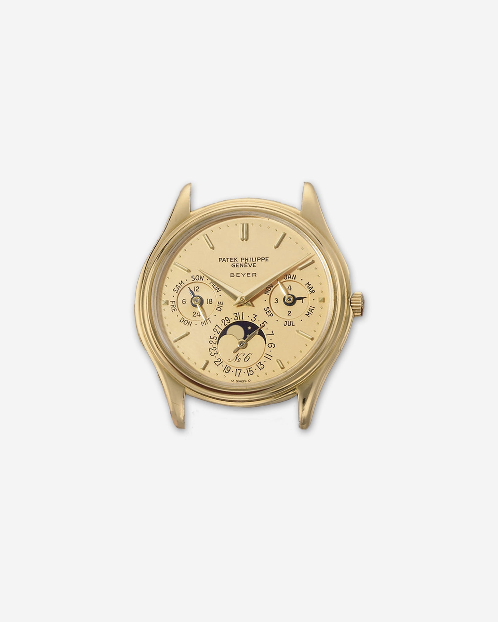 Patek Philippe Beyer signed 3940 yellow gold with gold dial