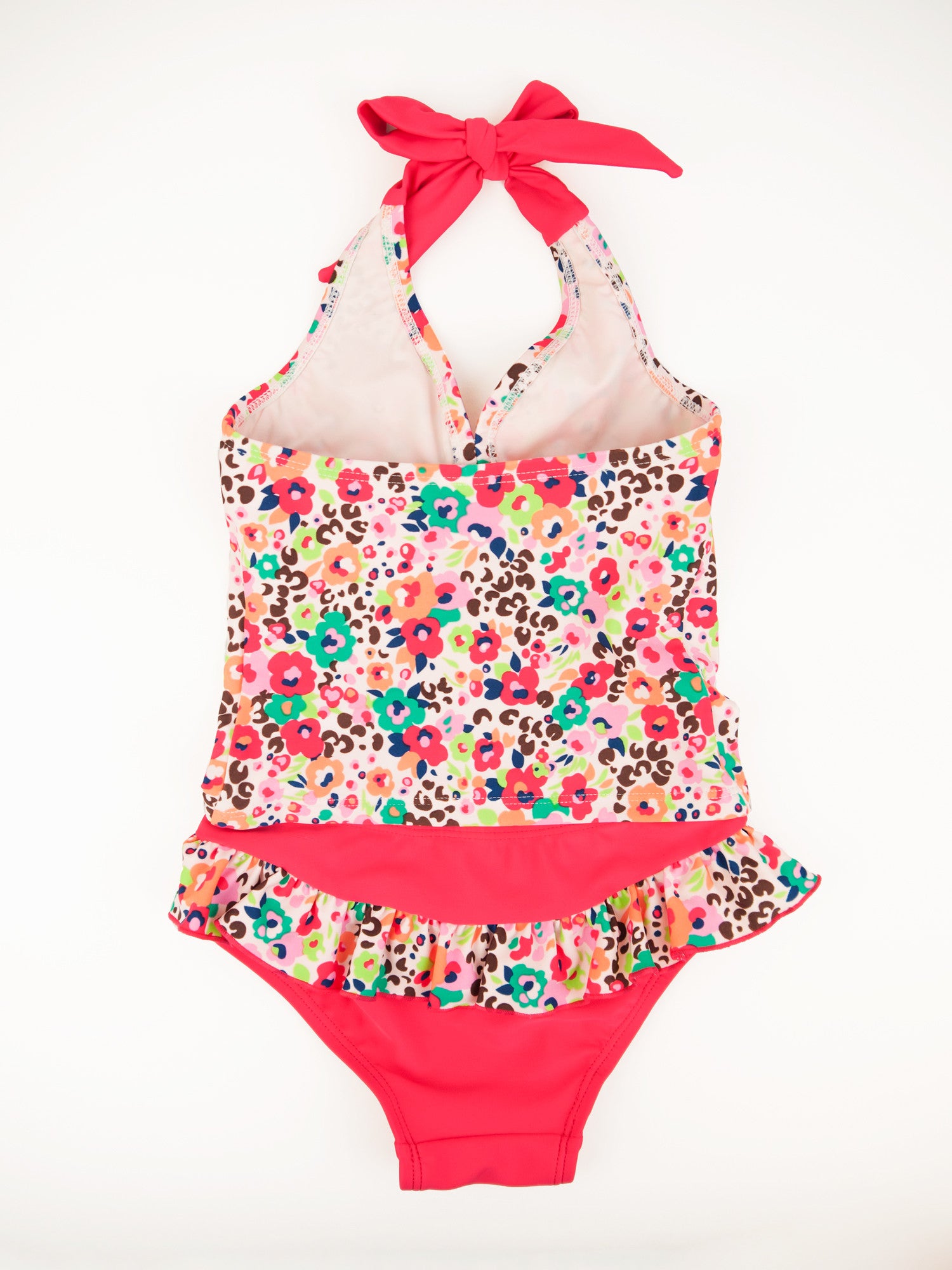 Floral Bouquet Halter Neck Tankini Set Peach – Floatimini