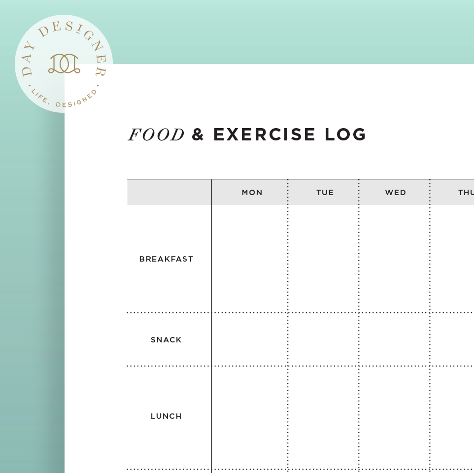 food-and-exercise-log-day-designer