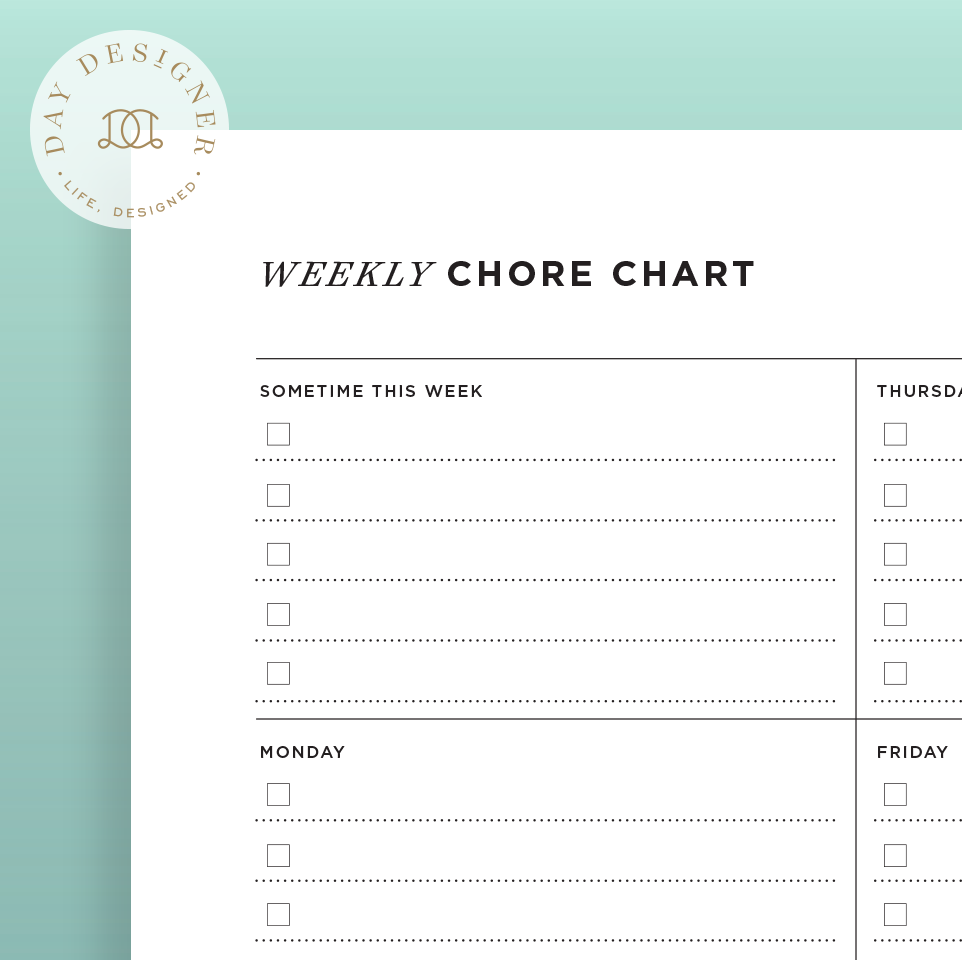 Weekly Chore Chart For Couples