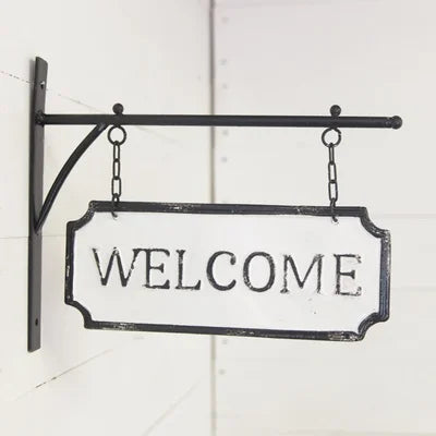 Wall Welcome Tin Hanger