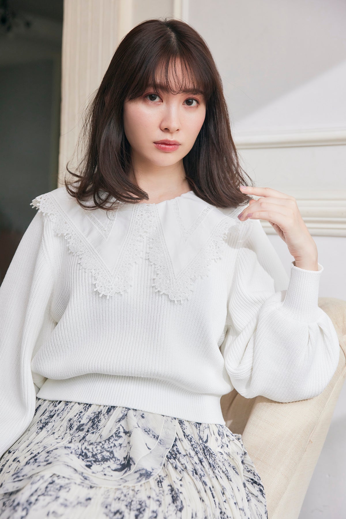 Herlipto Lace Collar Knit Pullover www.krzysztofbialy.com