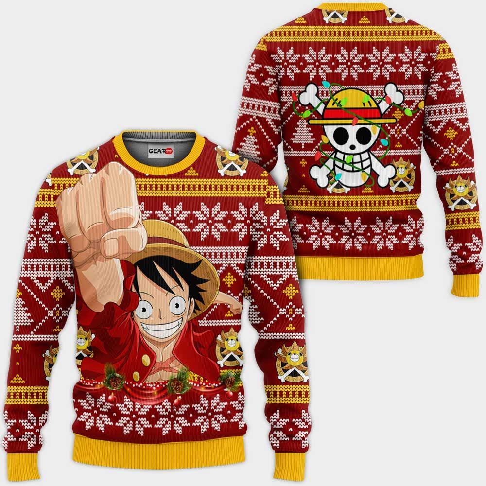 Atento Devastar Notorio Monkey Luffy Ugly Christmas Sweater personalizado de una pieza Anime  regalos de Navidad – Divesart