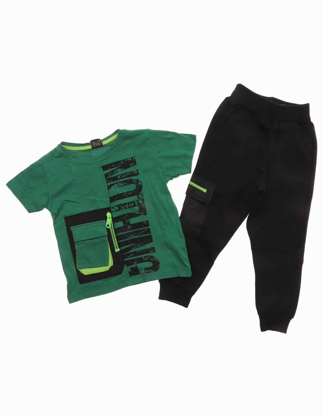 Conjunto de chándal niño, camiseta manga y pantalón largo verde – Pekeamorette