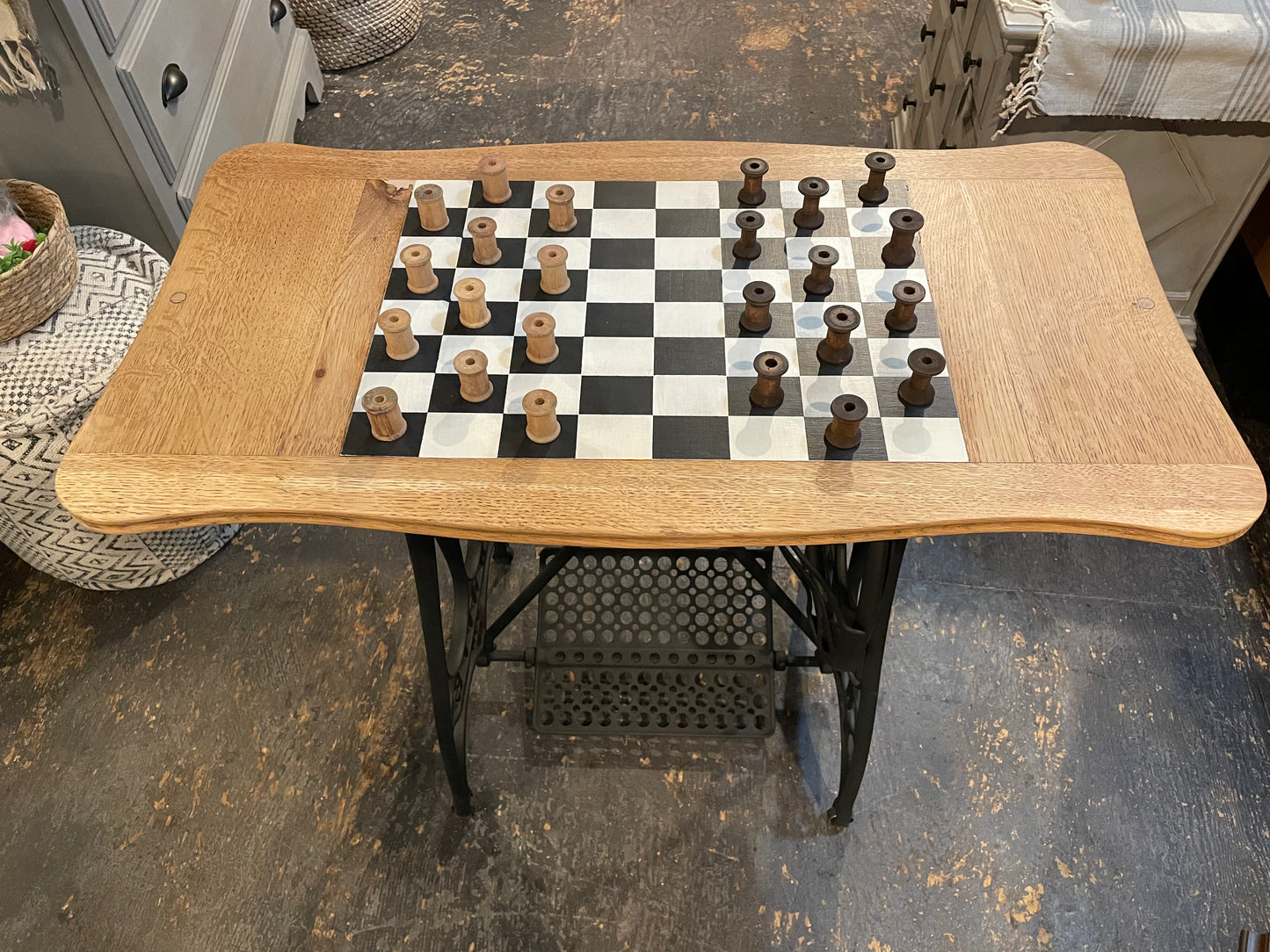 Repurposed Antique Sewing Table
