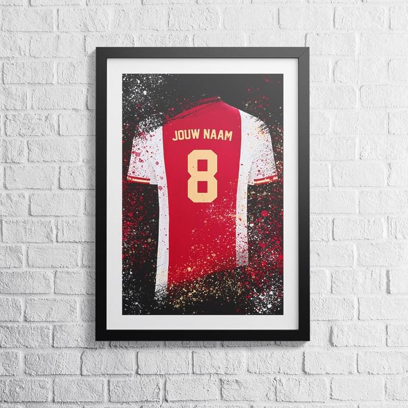 Zaklampen uitvinden Bedelen Ajax poster of schilderij met naam en rugnummer - gepersonaliseerd voetbal  cadeau – Koning Spandoek