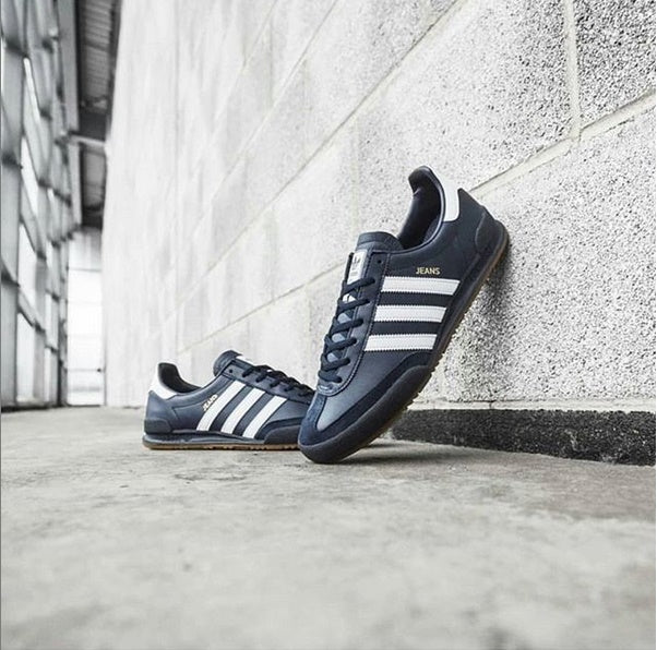 adidas jeans black leather