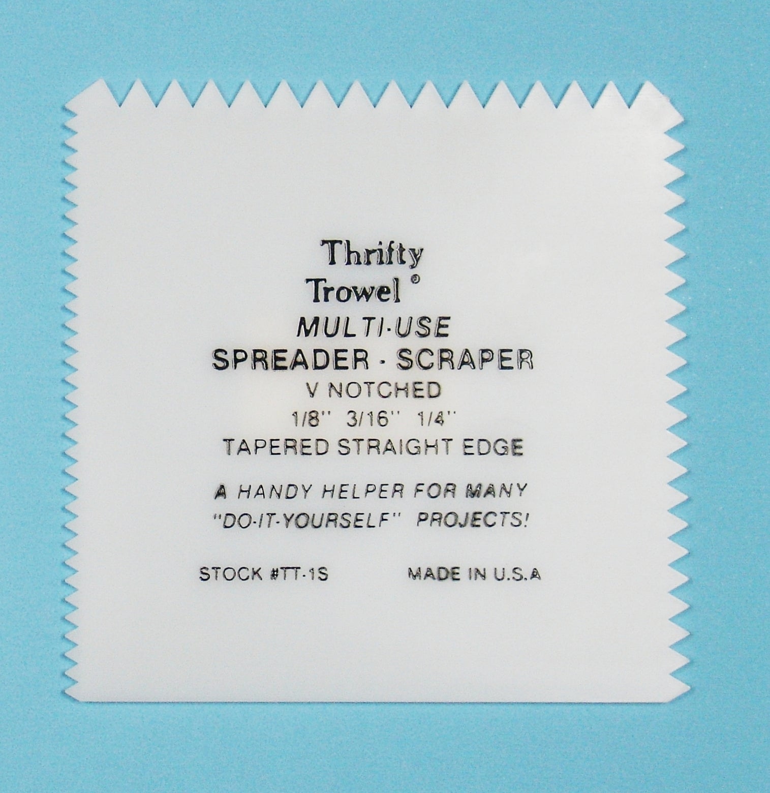 THRIFTY TROWEL MULTI-USE SPREADER-SCRAPER LOT OF 5 V NOTCHED 