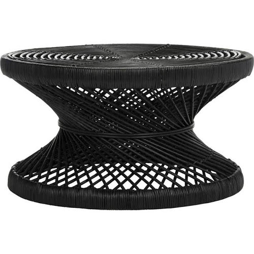 black rattan coffee table