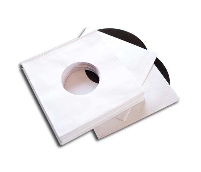 SOBRES DISCOS 45 RPM VINILO 7 PULGADAS DE PAPEL BLANCO (100 uds.) – Linus Records