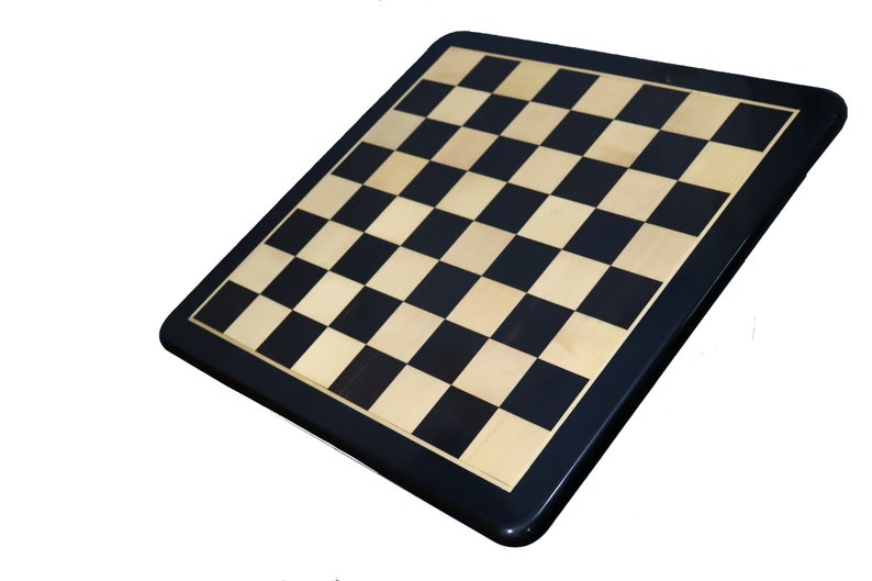 14" Ebony Black & Maple Wood Chess Board 