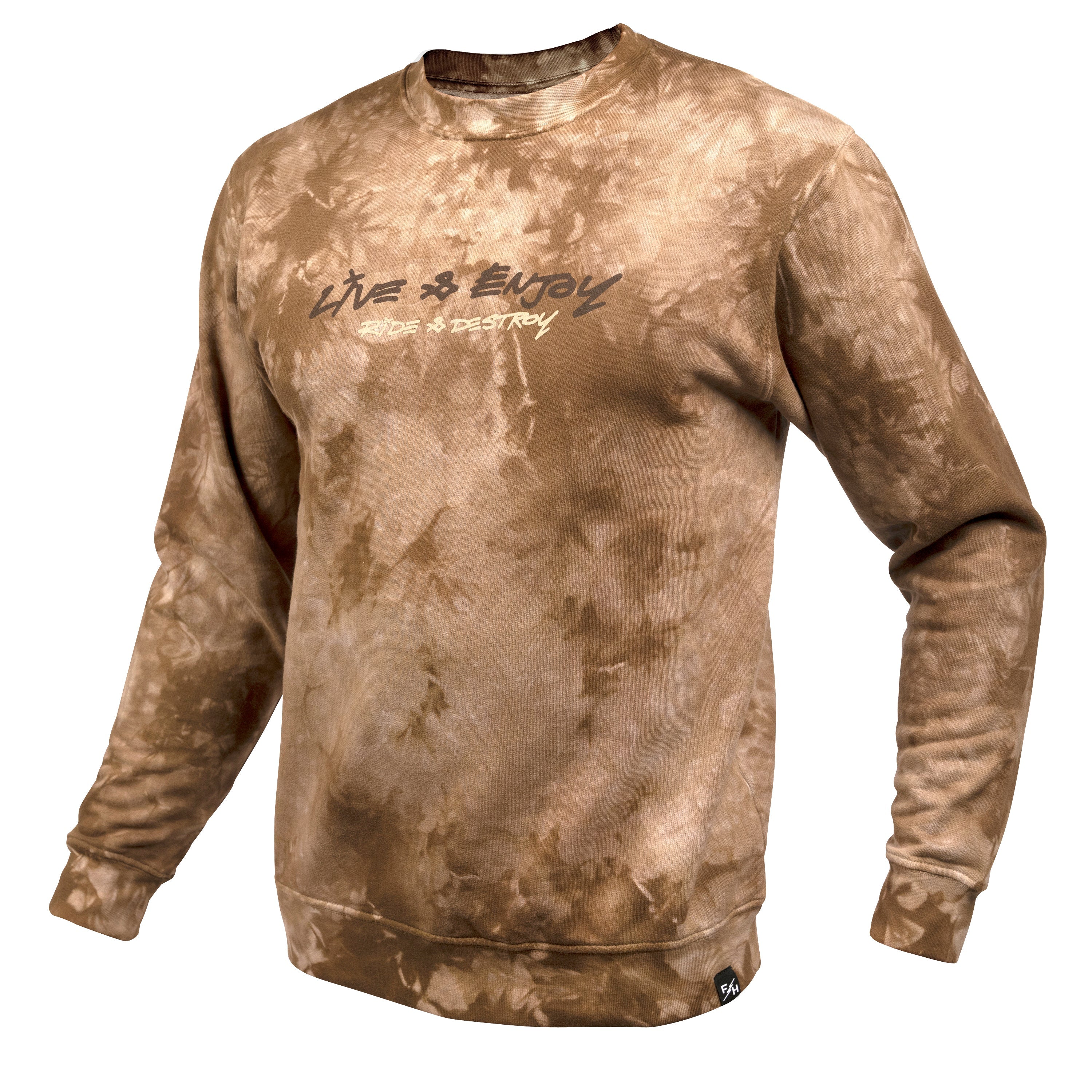 Emil Johansson Live And Enjoy Crew Neck Pullover - Tie Dye Brown