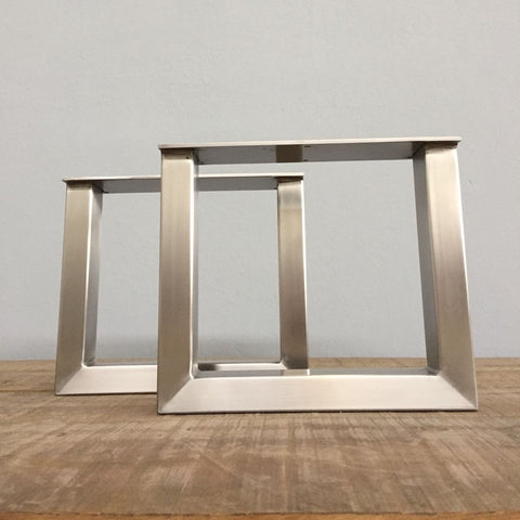 brushed stainless steel table legs