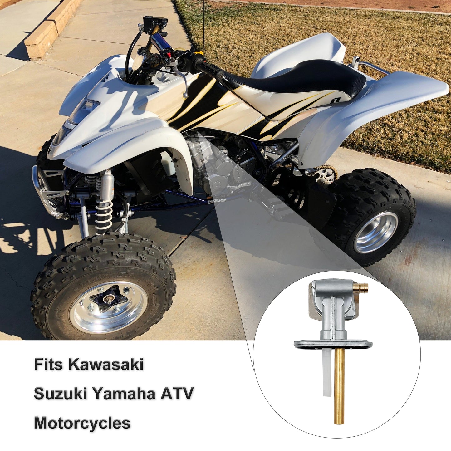 Triumilynn Fuel Petcock Valve Fits Kawasaki Suzuki Yamaha ATV Motorcycles 1986-2016 Fuel Gas Tank Petcock