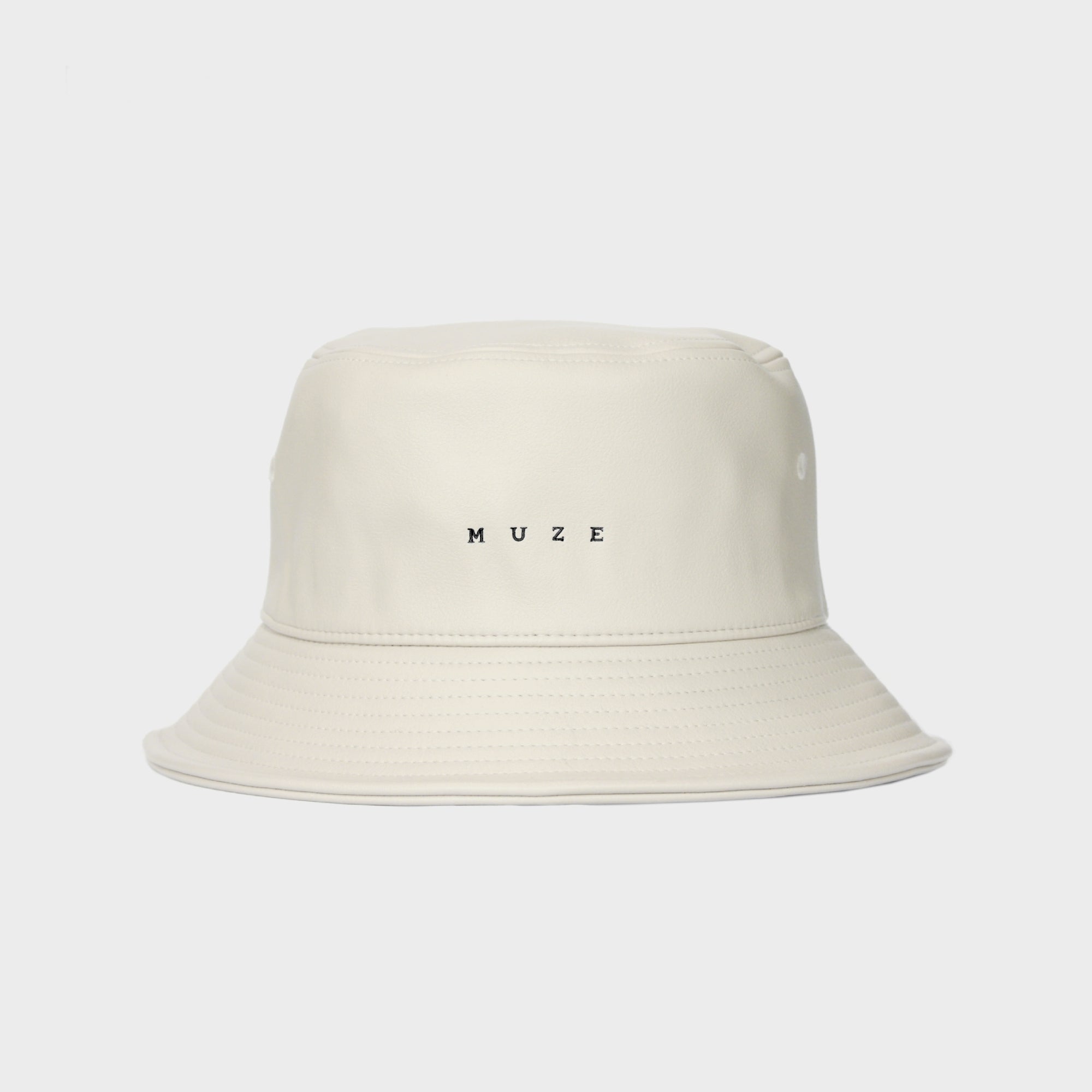 MUZE ミューズ【LOGO LEATHER BUCKET HAT】ロゴ レザー バケットハット