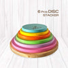 6 pc Wooden Disc Stacker