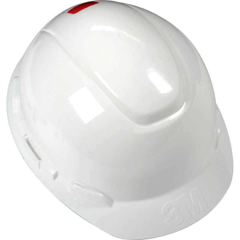 White 3MTM 3M 10078371641877 H-701P White Hard Hat with 4-Point Pin Lock Suspension