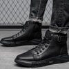 Black Boots™ |Zwarte warme leren laarzen