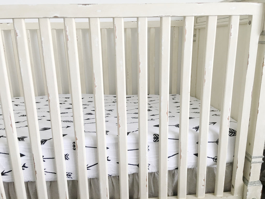 Organic Crib Sheet Arrows C Modern Burlap