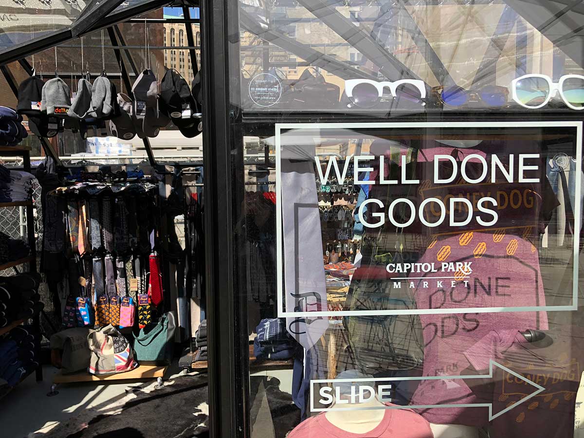 Well Done Goods satellite pop-up store in Capitol Park, Detroit
